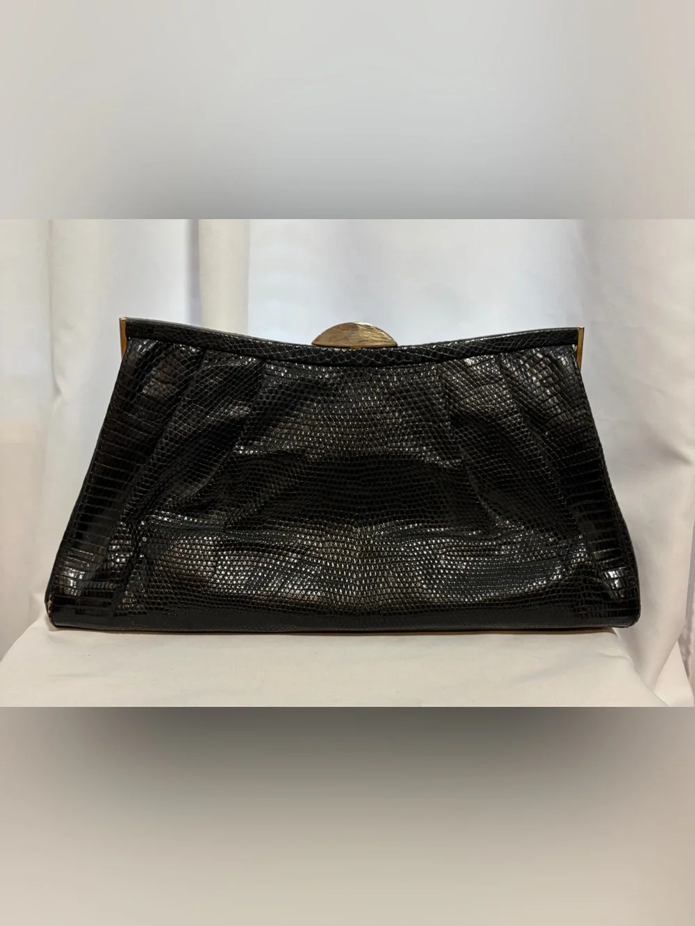 Vintage SUAREZ Black Croc Clutch Handbag